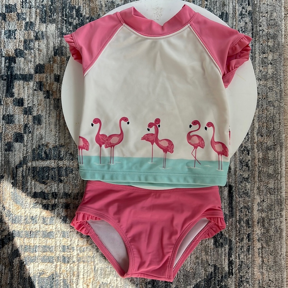 Janie and Jack rash guard swim suit and terry coverup 🦩💦🍉